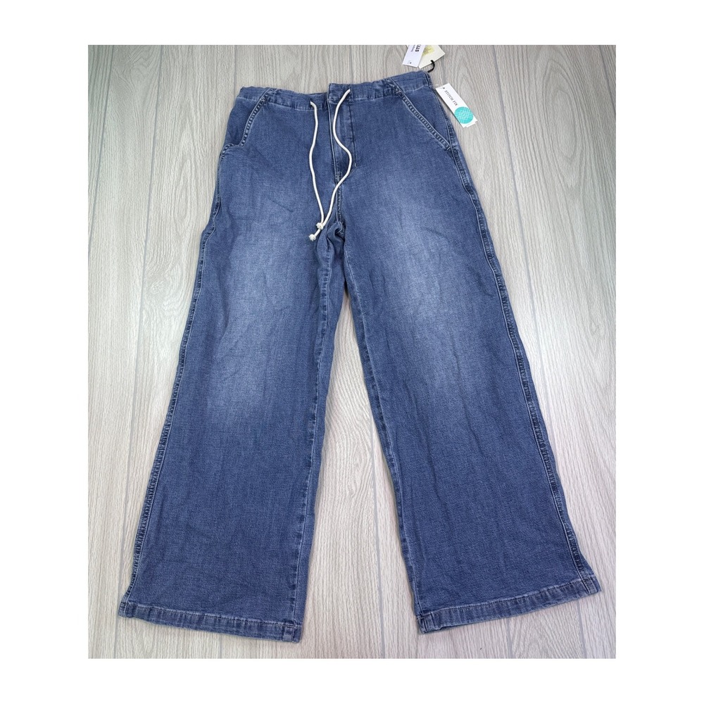 Cosmic Blue Love Rae High Rise Wide Leg Drawcord Jean Indigo Stitch Fix